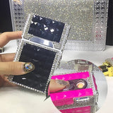 84mm Cigarette Handmade Sticky Rhinestones Metal Cigarettes Case Box With USB Chargeable Lighter - Virtual Blue Store