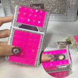 84mm Cigarette Handmade Sticky Rhinestones Metal Cigarettes Case Box With USB Chargeable Lighter - Virtual Blue Store