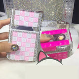 84mm Cigarette Handmade Sticky Rhinestones Metal Cigarettes Case Box With USB Chargeable Lighter - Virtual Blue Store