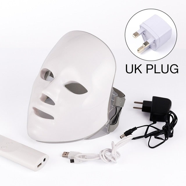 NOBOX-Minimalism Design 7 Colors LED Facial Mask Photon Therapy Anti-Acne Wrinkle Removal Skin Rejuvenation Face Skin Care Tools - Virtual Blue Store