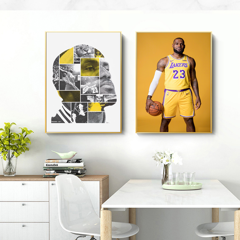 LeBron James Poster Canvas Painting Basketball Star Wall Art decor Picture Home Decoration Habitation Decorative for Living room - Virtual Blue Store