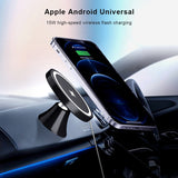 15W Car Charger Holder For iPhone 12Pro Max 11 X Magnetic Wireless Fast Charger Car Phone Holder Air Outlet GPS Navigation Stand - Virtual Blue Store
