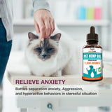 Catfit Hemp Essential Oil Pet Anxiety Relief Pain Relief Oil Pet hair Care Oil Improve Immunity Mobility Reduces Skin Irritation - Virtual Blue Store