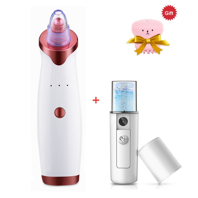 Ultrasonic Exfoliating Blackhead Remove Face Scrubber Vacuum Blemish Pimple Remover Pore Cleaning Tools Face Peeling Machine - Virtual Blue Store