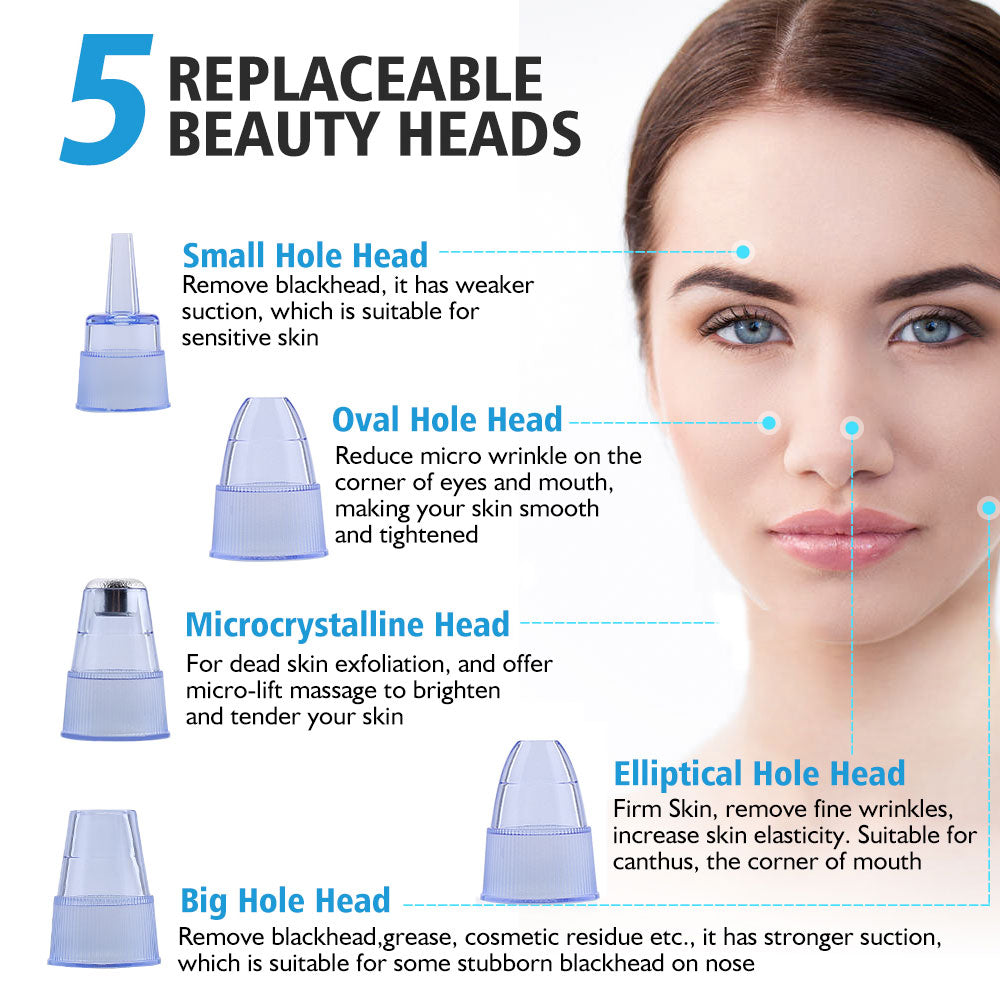 Ultrasonic Exfoliating Blackhead Remove Face Scrubber Vacuum Blemish Pimple Remover Pore Cleaning Tools Face Peeling Machine - Virtual Blue Store