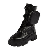 Punk Rock Steam  Metal Buckle Motorcycle Boots Women Rivet Chunky Heel Short Booties Thick Platform Gothic Shoes Lad - Virtual Blue Store