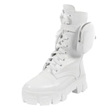 Punk Rock Steam  Metal Buckle Motorcycle Boots Women Rivet Chunky Heel Short Booties Thick Platform Gothic Shoes Lad - Virtual Blue Store