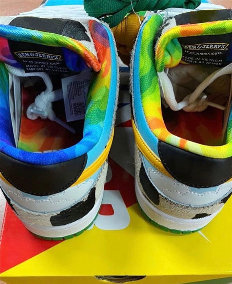 2020 New Authentic Ben Jerrys x SB Dunks Low Chunky Dunky White Lagoon Pulse Black Universit Running Shoes - Virtual Blue Store