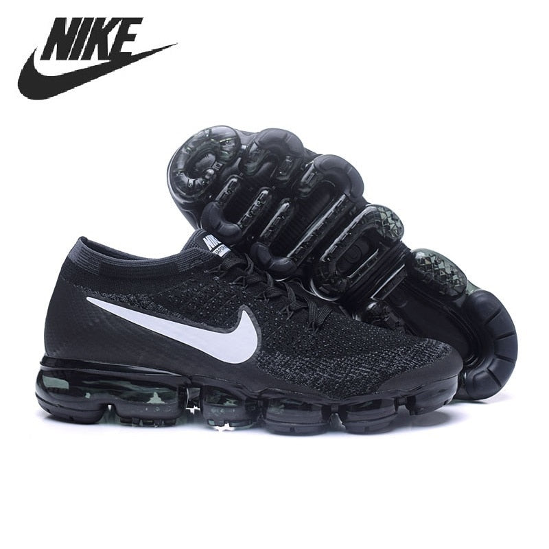 Nike- AIR VAPORMAX FLYKNIT 1.0 Comfortable Black White Women Men Sports Sneakers Breathable Running Shoes 36-45 - Virtual Blue Store