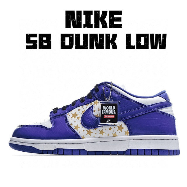 SCHNIKE SB DUNK Baja X Supremo Unisex Hombres Mujeres Zapatillas De Deporte Zapatos De Skate Zapatos - Virtual Blue Store