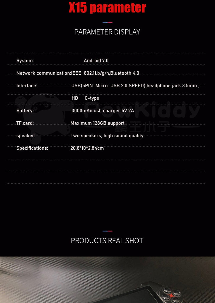 Powkiddy X15 Andriod Handheld Game Console 5.5 INCH 1280*720 Screen MTK8163 Quad Core 2G RAM 32G ROM Video Handheld Game Player