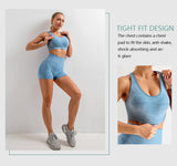 Seamless Women  yoga set Workout Gym Long Sleeve Fitness Crop Top High Waist Leggings Sport Clothing Suits - Virtual Blue Store