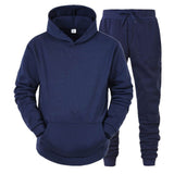 2 pieces/set of men's sportswear suit autumn and winter men's hooded sportswear men's fashion sweatshirt + sweatpants suit - Virtual Blue Store