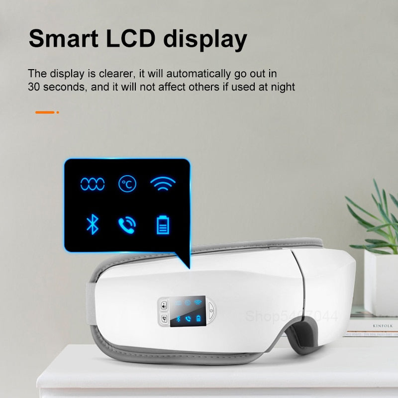 New 4D Bluetooth Eyes Massager Music Massage Heating Electric Smart Mask For Sleep Airbag Vibration Anti Wrinkle Eye Care Device - Virtual Blue Store