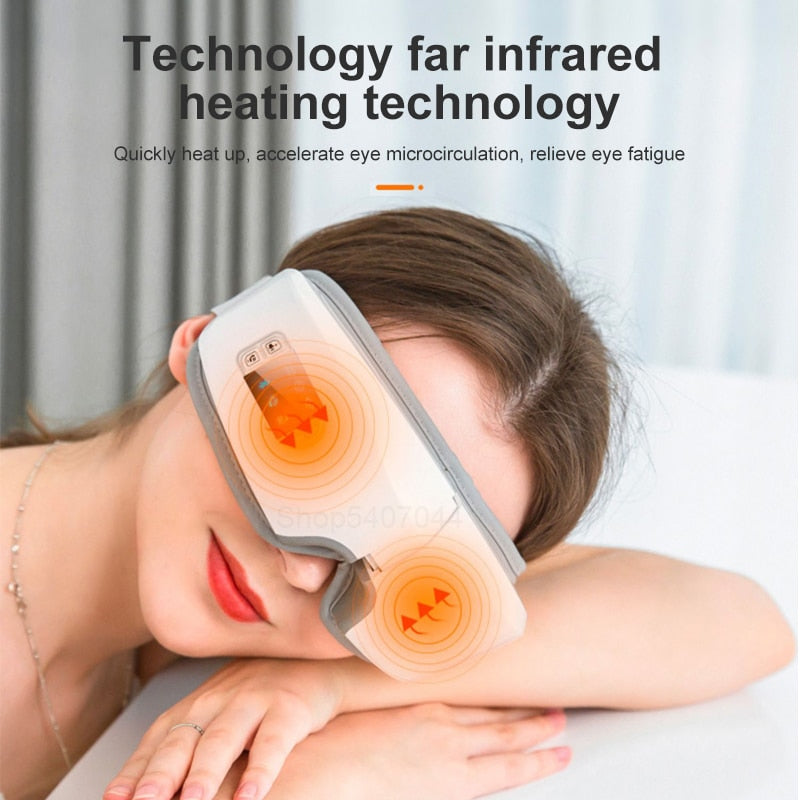 New 4D Bluetooth Eyes Massager Music Massage Heating Electric Smart Mask For Sleep Airbag Vibration Anti Wrinkle Eye Care Device - Virtual Blue Store