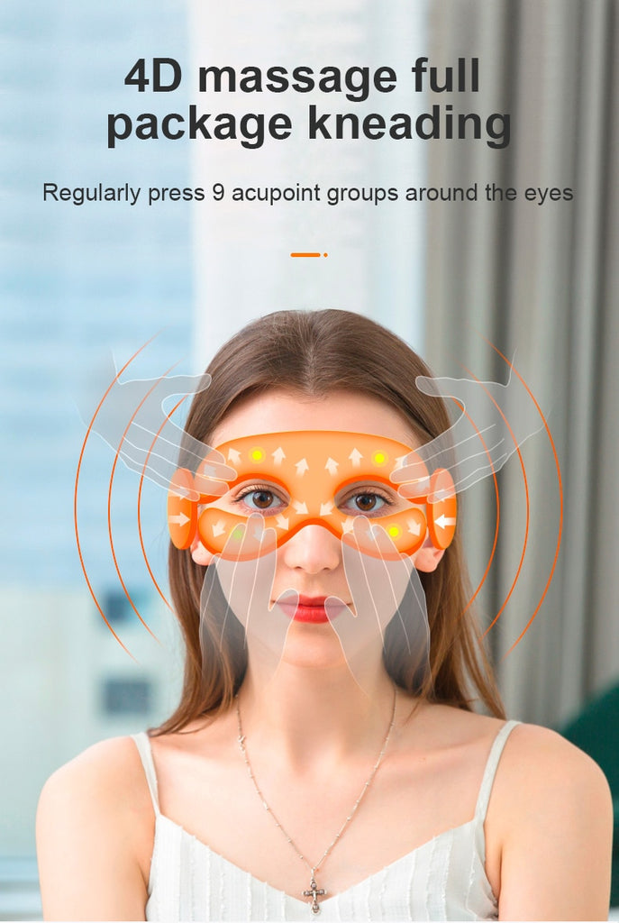 New 4D Bluetooth Eyes Massager Music Massage Heating Electric Smart Mask For Sleep Airbag Vibration Anti Wrinkle Eye Care Device - Virtual Blue Store