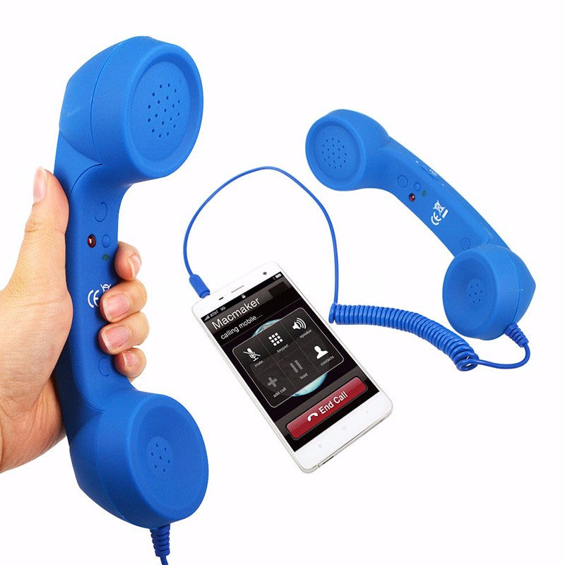 3.5mm Jack Classic Retro Phone Handset Mini Mic Speaker Phone Call Receiver for Iphone Samsung Huawei - Virtual Blue Store