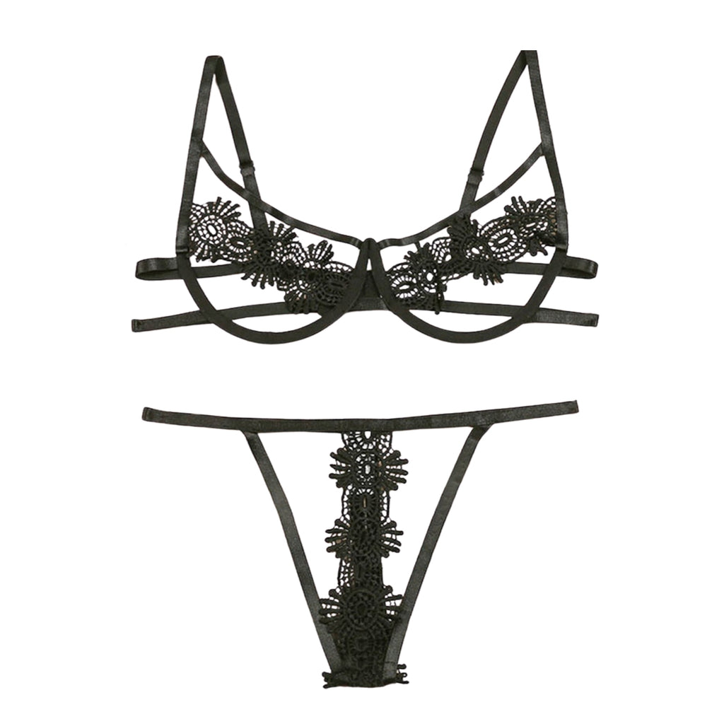 Women's 2pcs Sexy Erotic Lingerie Underwear Set Christmas European Clothing 2020 American Apparel Bandage Thong Panties - Virtual Blue Store