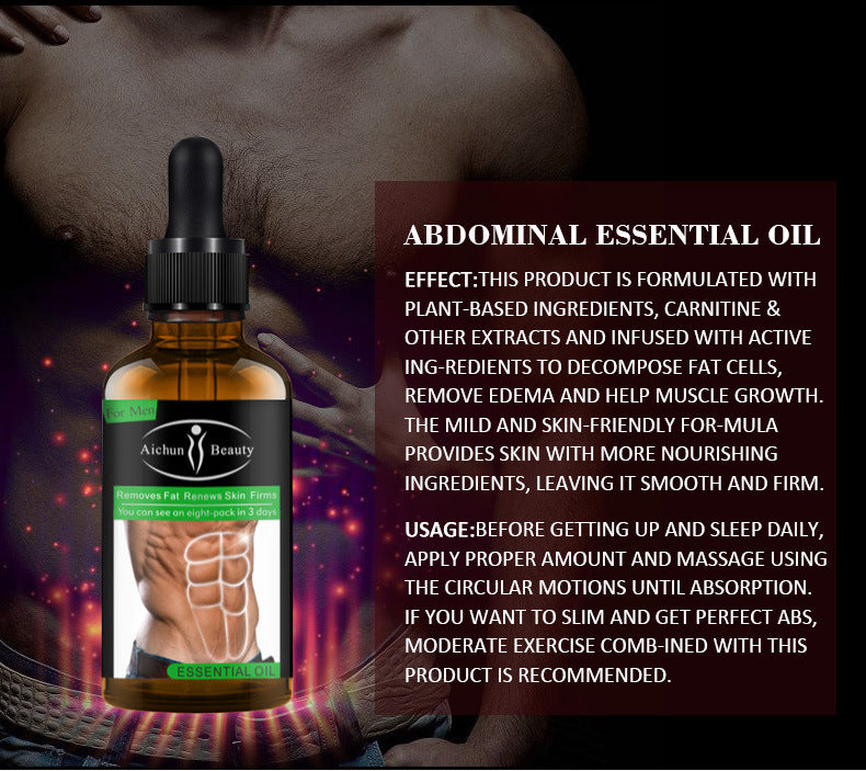 30ML Powerful Abdominal Muscle Essence Oil Stronger Muscle Strong Anti Cellulite Burn Fat Product Weight Loss Essence Oil Men - Virtual Blue Store