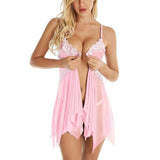 Women Sexy Lingerie Underwear Erotic Dress See-through Lace Pajamas Sleepwear Nightdress + Thong Sexy Costumes Sex Dress - Virtual Blue Store