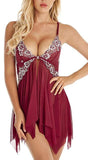 Women Sexy Lingerie Underwear Erotic Dress See-through Lace Pajamas Sleepwear Nightdress + Thong Sexy Costumes Sex Dress - Virtual Blue Store