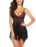 Women Sexy Lingerie Underwear Erotic Dress See-through Lace Pajamas Sleepwear Nightdress + Thong Sexy Costumes Sex Dress - Virtual Blue Store