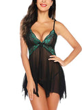 Women Sexy Lingerie Underwear Erotic Dress See-through Lace Pajamas Sleepwear Nightdress + Thong Sexy Costumes Sex Dress - Virtual Blue Store