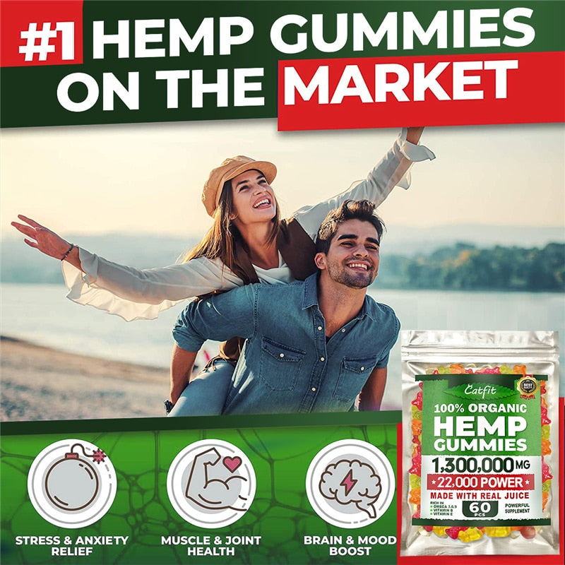 CatFit Hemp Oil Gummies Fudge Relieve stress & Anxiety Relief Blend Cute bear shape Fudge Office snacks - Virtual Blue Store