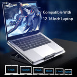 Gaming Laptop Cooler Silent Fan Metal Laptop Cooling Pads Two USB Port Portable Adjustable Notebook Stand For 12-16 Inch Laptop