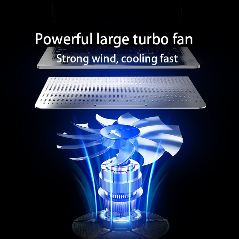 Gaming Laptop Cooler Silent Fan Metal Laptop Cooling Pads Two USB Port Portable Adjustable Notebook Stand For 12-16 Inch Laptop