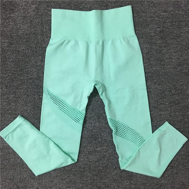 2021 New Dry Sports Wear Slim Stretchy Gym Tights Energy Seamless Leggings Gym Yoga Pants Breathable Sports Running Pants - Virtual Blue Store