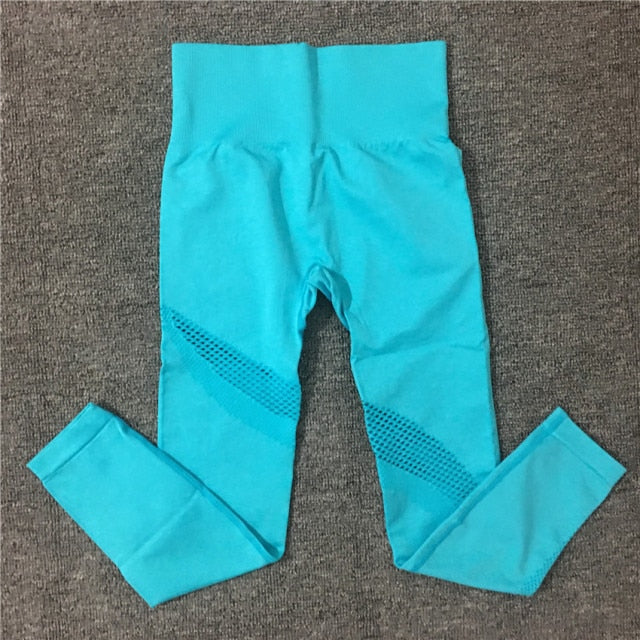 2021 New Dry Sports Wear Slim Stretchy Gym Tights Energy Seamless Leggings Gym Yoga Pants Breathable Sports Running Pants - Virtual Blue Store