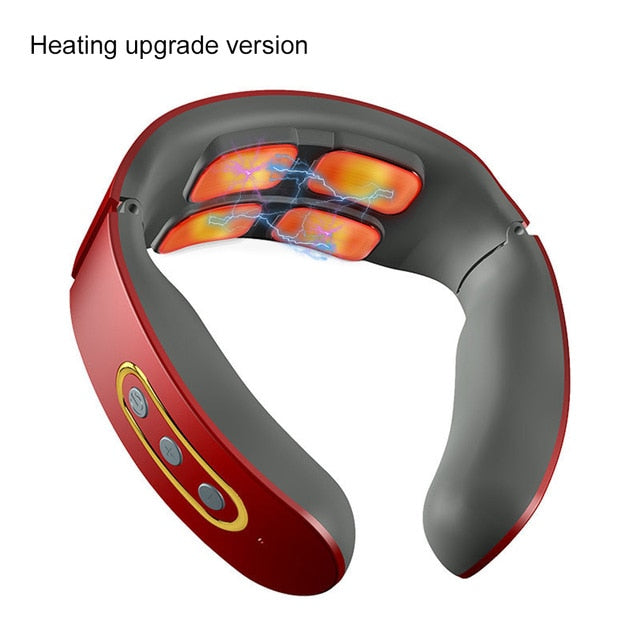 Smart Electric Neck Massager Cervical Pain Relief Heating Compress Magnetic Pulse 4D Health Care Tool Relaxation Physiotherapy - Virtual Blue Store