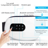 USB Bluetooth Eye Massager 10s Heating Electric Eye Mask For Sleep Hot Compress 4 Temperature Adjustable Relieve Eye Care Device - Virtual Blue Store