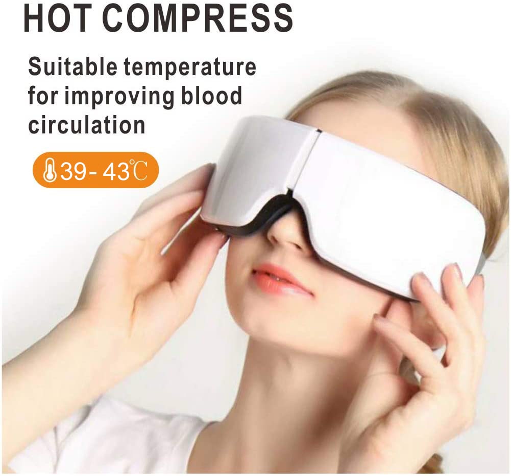 USB Bluetooth Eye Massager 10s Heating Electric Eye Mask For Sleep Hot Compress 4 Temperature Adjustable Relieve Eye Care Device - Virtual Blue Store