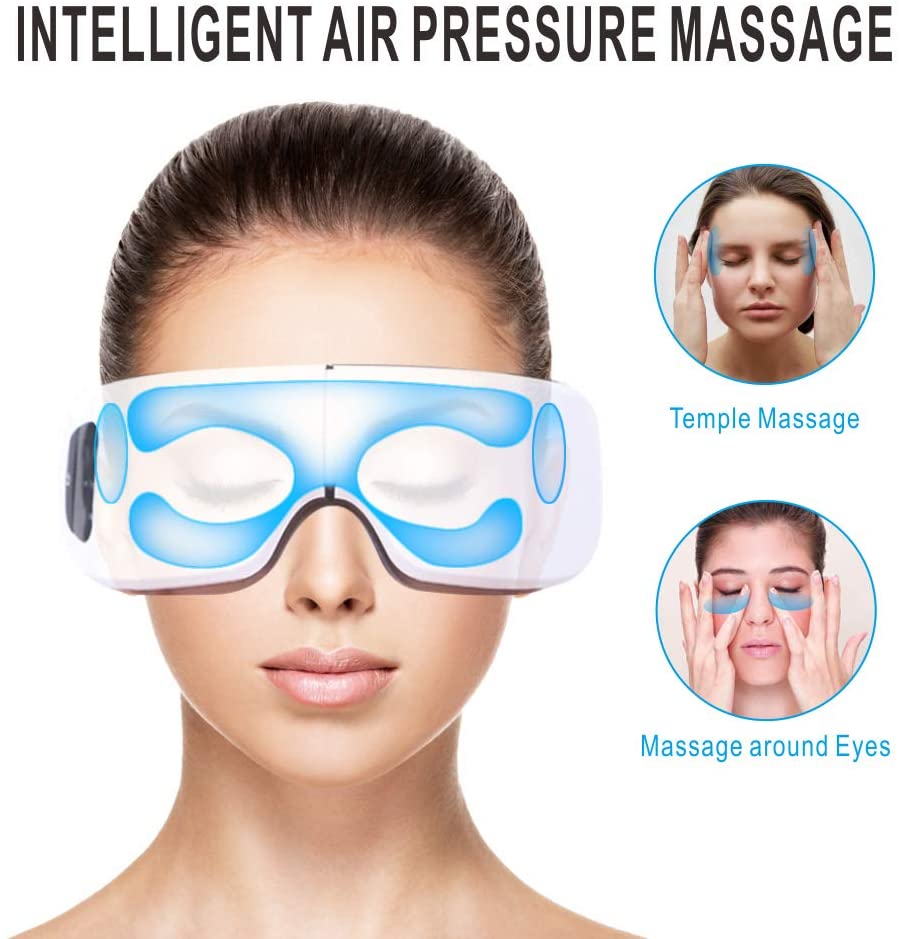USB Bluetooth Eye Massager 10s Heating Electric Eye Mask For Sleep Hot Compress 4 Temperature Adjustable Relieve Eye Care Device - Virtual Blue Store