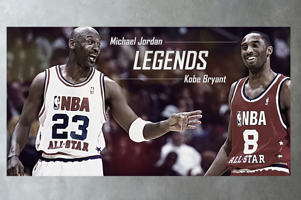 Kobe Bryant Michael Jordan  Poster Basketball Living Room Decoration Painting Basketball PlayerHotel Apartment  Wall Art Sticke - Virtual Blue Store