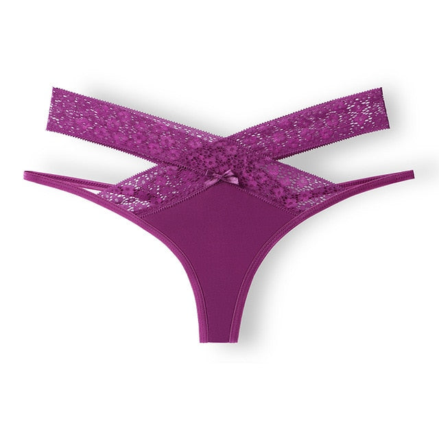 Women Sexy Lace Panties Transparent Low-waist Underpant Hollow Out Thong Female Seamless G-string Underwear Lingerie - Virtual Blue Store