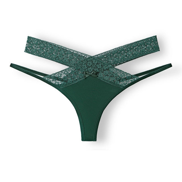 Women Sexy Lace Panties Transparent Low-waist Underpant Hollow Out Thong Female Seamless G-string Underwear Lingerie - Virtual Blue Store