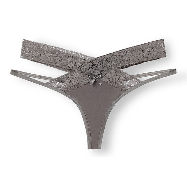 Women Sexy Lace Panties Transparent Low-waist Underpant Hollow Out Thong Female Seamless G-string Underwear Lingerie - Virtual Blue Store