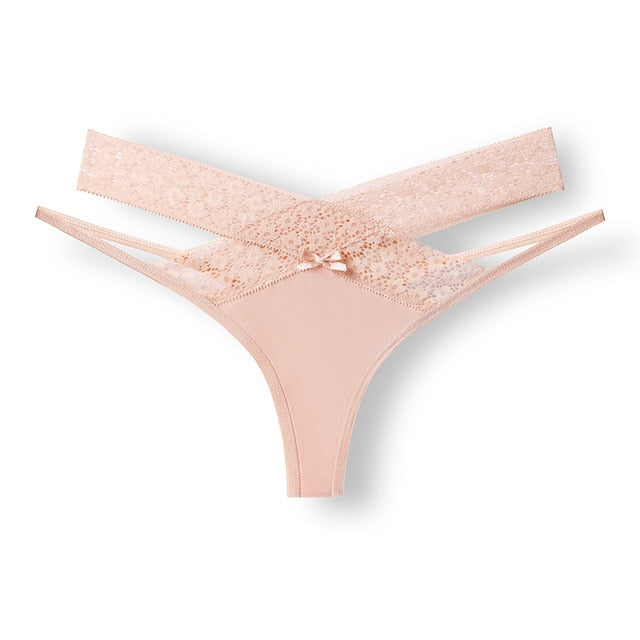 Women Sexy Lace Panties Transparent Low-waist Underpant Hollow Out Thong Female Seamless G-string Underwear Lingerie - Virtual Blue Store