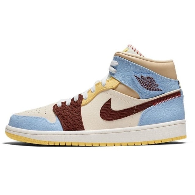 Original Athletic Air Jordan 1 Middle Cut Men's and Women's Basketball Shoes Size 36-45 CU2803-200  #4 - Virtual Blue Store