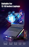 Gaming RGB Laptop Cooler For Laptop 12-18 Inch Six Fans LCD Screen Laptop Cooling Pad Adjustable Notebook Stand Two USB Port