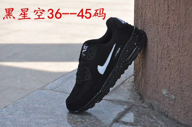 NIKE-Men Women Camouflage Sports Shoes Cushioned Chunky Sole Lace Up Sports Shoes Outdoor AIR MAX 90 - Virtual Blue Store