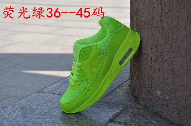 NIKE-Men Women Camouflage Sports Shoes Cushioned Chunky Sole Lace Up Sports Shoes Outdoor AIR MAX 90 - Virtual Blue Store