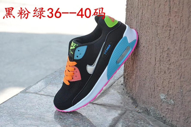 NIKE-Men Women Camouflage Sports Shoes Cushioned Chunky Sole Lace Up Sports Shoes Outdoor AIR MAX 90 - Virtual Blue Store