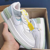 SCHNIKE-air force 1 shadow AF1 Original women Skateboard Shoes Outdoor Red yellow Fashion Sports Sneakers Eur 36-40 - Virtual Blue Store