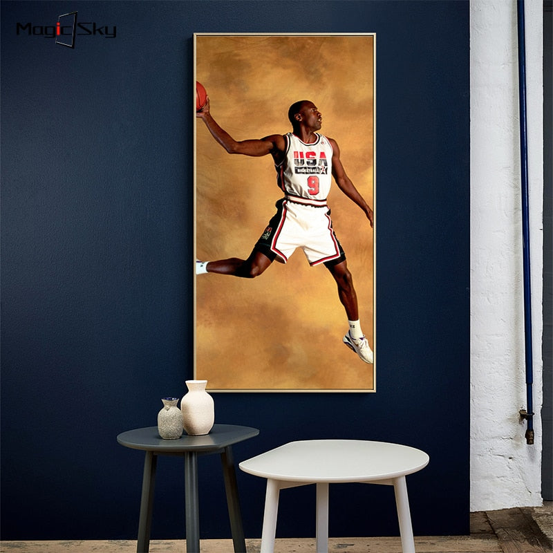 Kobe Bryant LeBron James Michael Jordan Basketball Stars Canvas Painting Wall Art Pictures Prints and Posters Living Room Decor - Virtual Blue Store