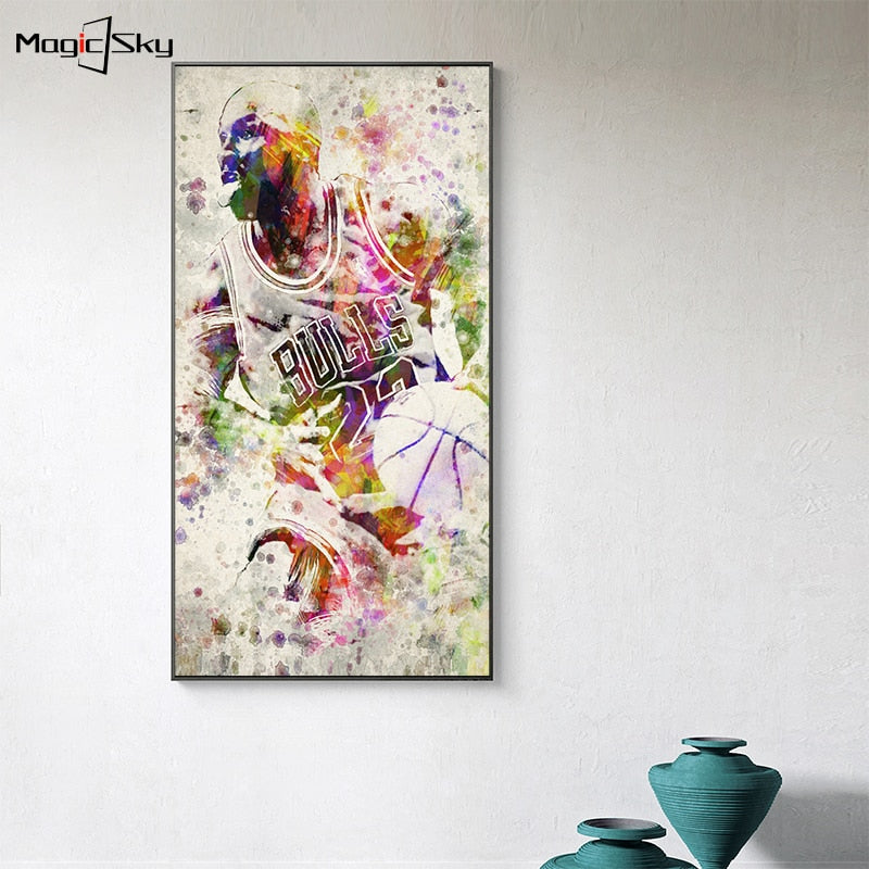 Kobe Bryant LeBron James Michael Jordan Basketball Stars Canvas Painting Wall Art Pictures Prints and Posters Living Room Decor - Virtual Blue Store