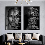 Basketball Inspirational Quotes Canvas Painting Posters and Prints Black White Wall Art Pictures for Living Room Decor